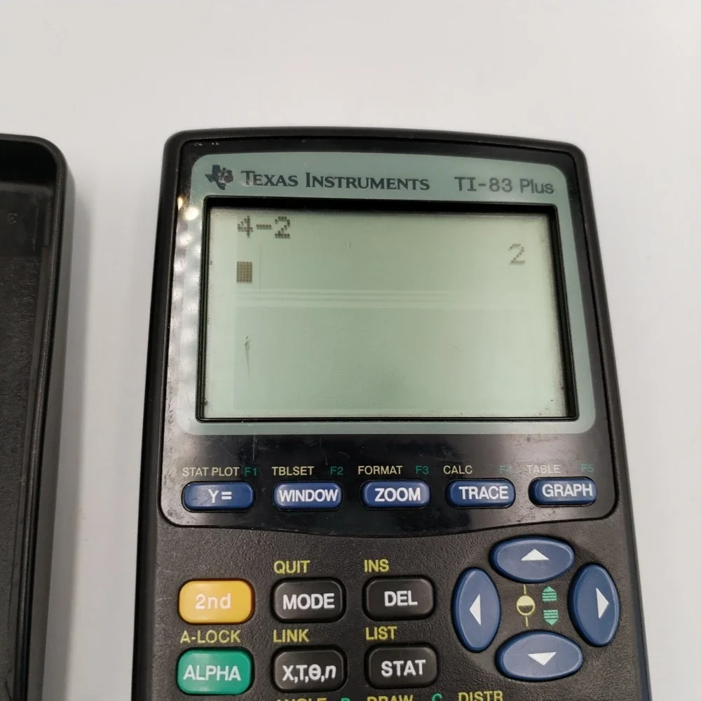 Texas Instruments TI-83 Plus Graphing Calculator Black With Slide Cover TESTED